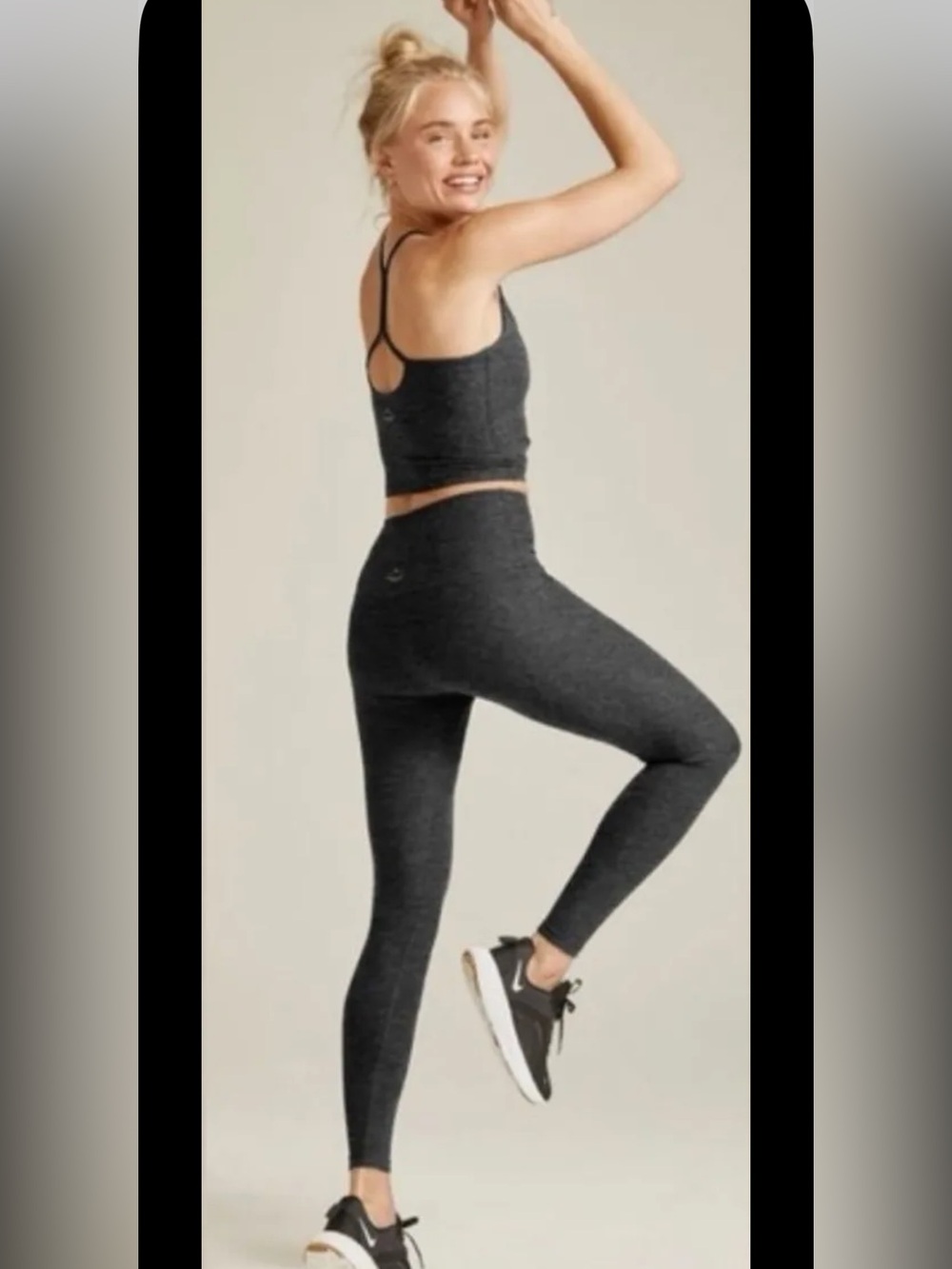 Beyond yoga Spacedye leggings charcoal gray size medium
